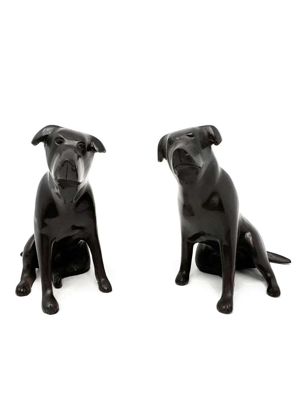 Vintage Restoration Hardware Pair of Labrador Retriever Brass/Bronze Figures Vtg